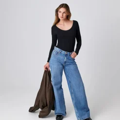 Body langarm Damen aus Bio-Baumwolle