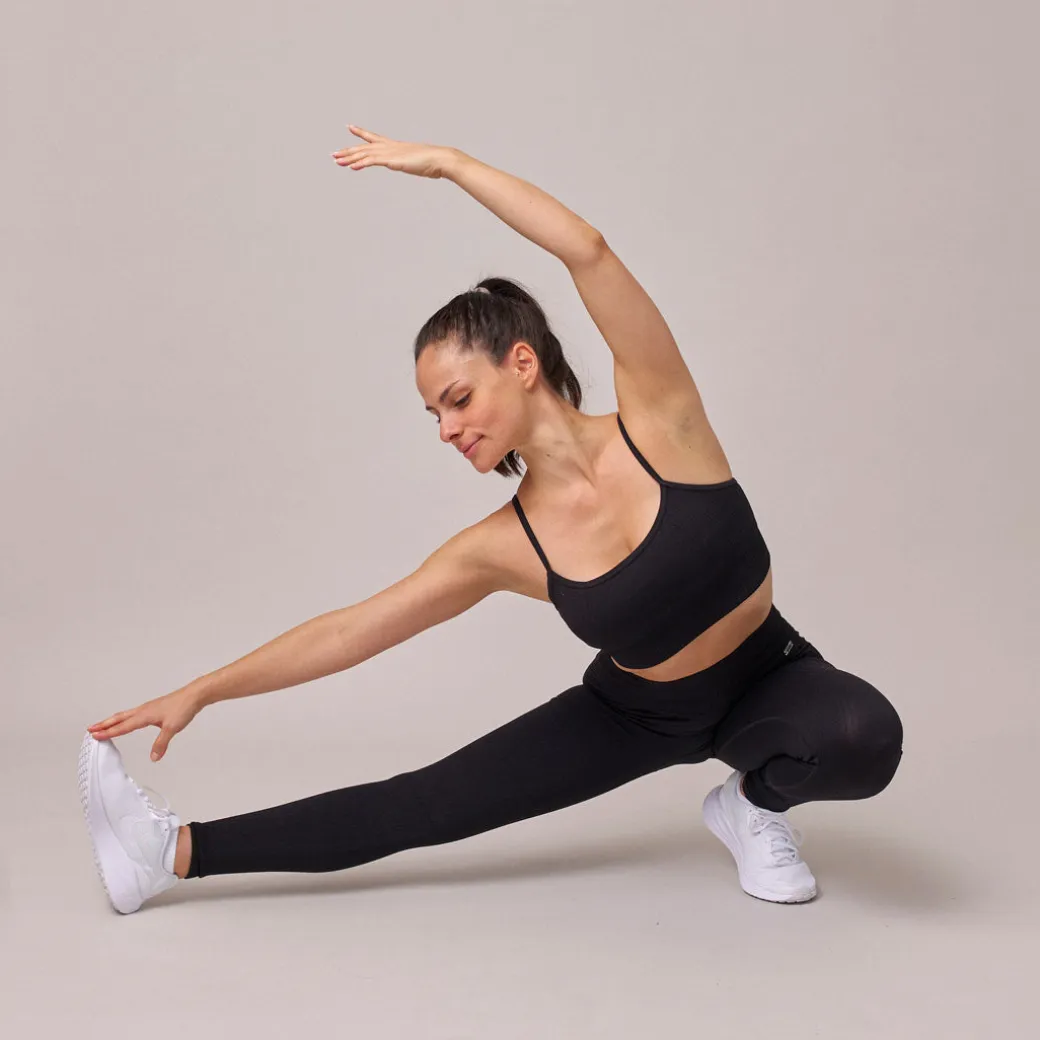 Gerippte Leggings aus recyceltem Polyamid