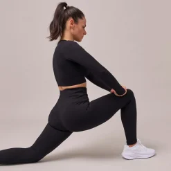 Gerippte Leggings aus recyceltem Polyamid