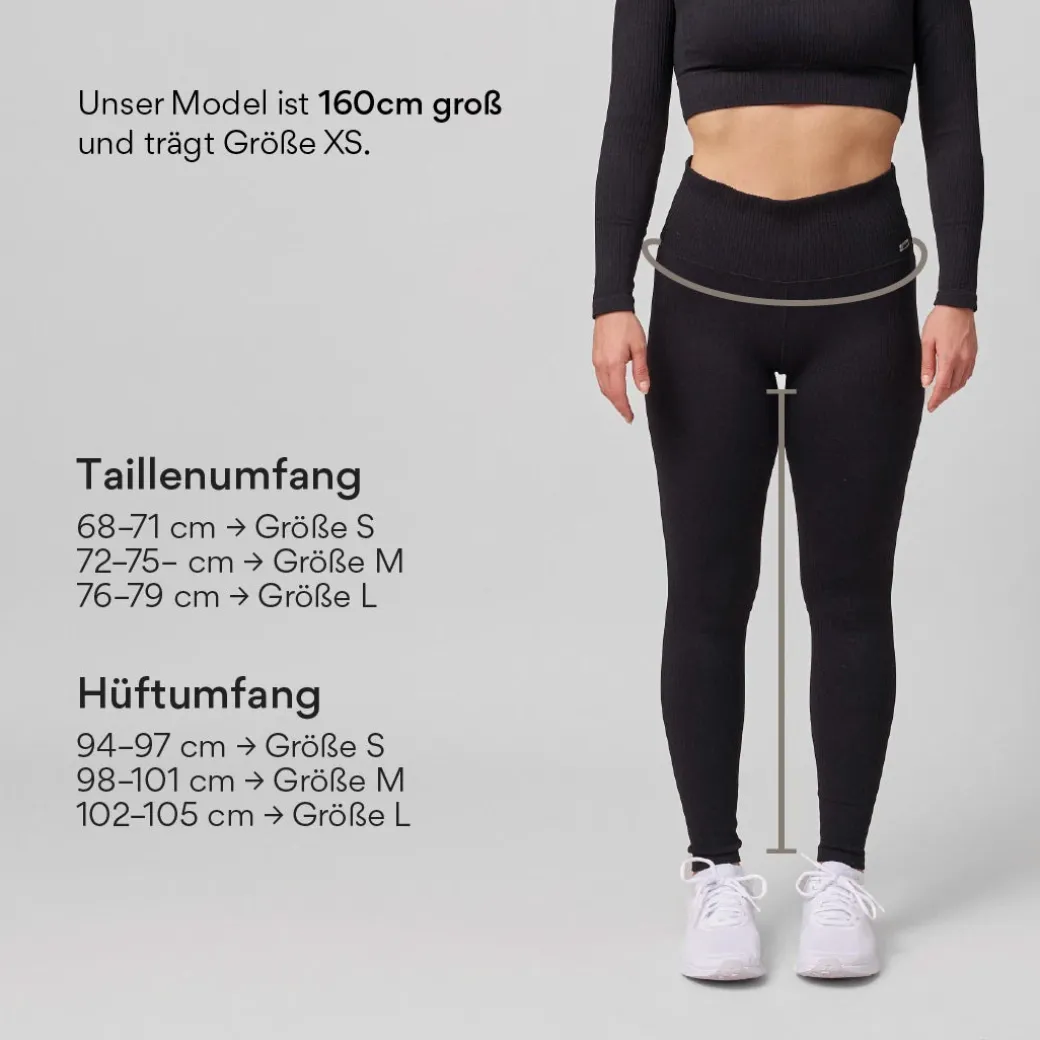 Gerippte Leggings aus recyceltem Polyamid