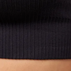 Geripptes Sportshirt langarm Damen aus recyceltem Polyamid