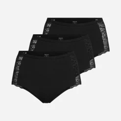 High Waist Hipster Panties mit Spitze aus Bio-Baumwolle
