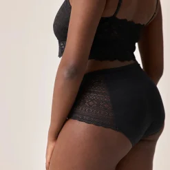 High Waist Hipster Panties mit Spitze aus Bio-Baumwolle