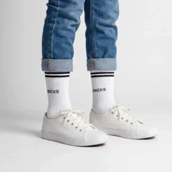 Hohe Sportsocken mit Streifen Kinder aus Bio Baumwolle