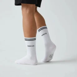 Hohe Sportsocken mit Streifen aus Bio-Baumwolle