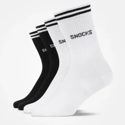 Hohe Sportsocken mit Streifen aus Bio-Baumwolle