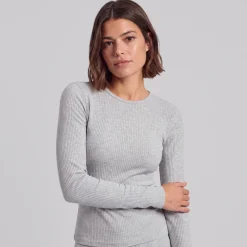 Langarmshirt Damen Rippstruktur aus Bio-Baumwolle