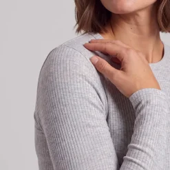 Langarmshirt Damen Rippstruktur aus Bio-Baumwolle