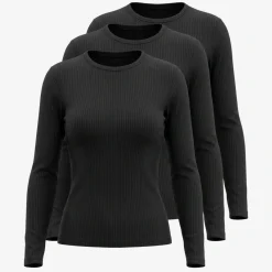 Langarmshirt Damen Rippstruktur aus Bio-Baumwolle
