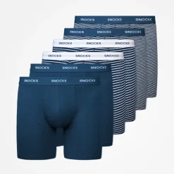 Lange Boxershorts mit Streifen aus Bio-Baumwolle