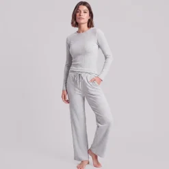 Loungehose Damen Rippstruktur aus Bio-Baumwolle