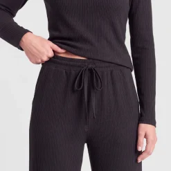 Loungehose Damen Rippstruktur aus Bio-Baumwolle