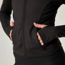 Sportjacke Damen mit Reißverschluss aus recyceltem Polyamid