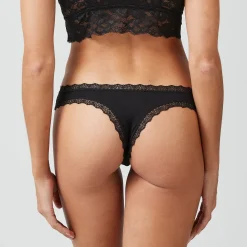 Tangas mit Spitze aus Bio-Baumwolle