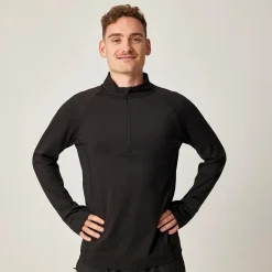 1/2 Zip Sportshirt langarm Herren aus recyceltem Polyester