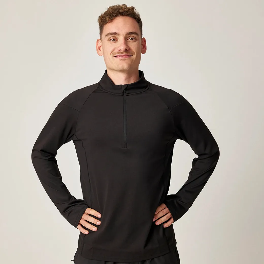 1/2 Zip Sportshirt langarm Herren aus recyceltem Polyester