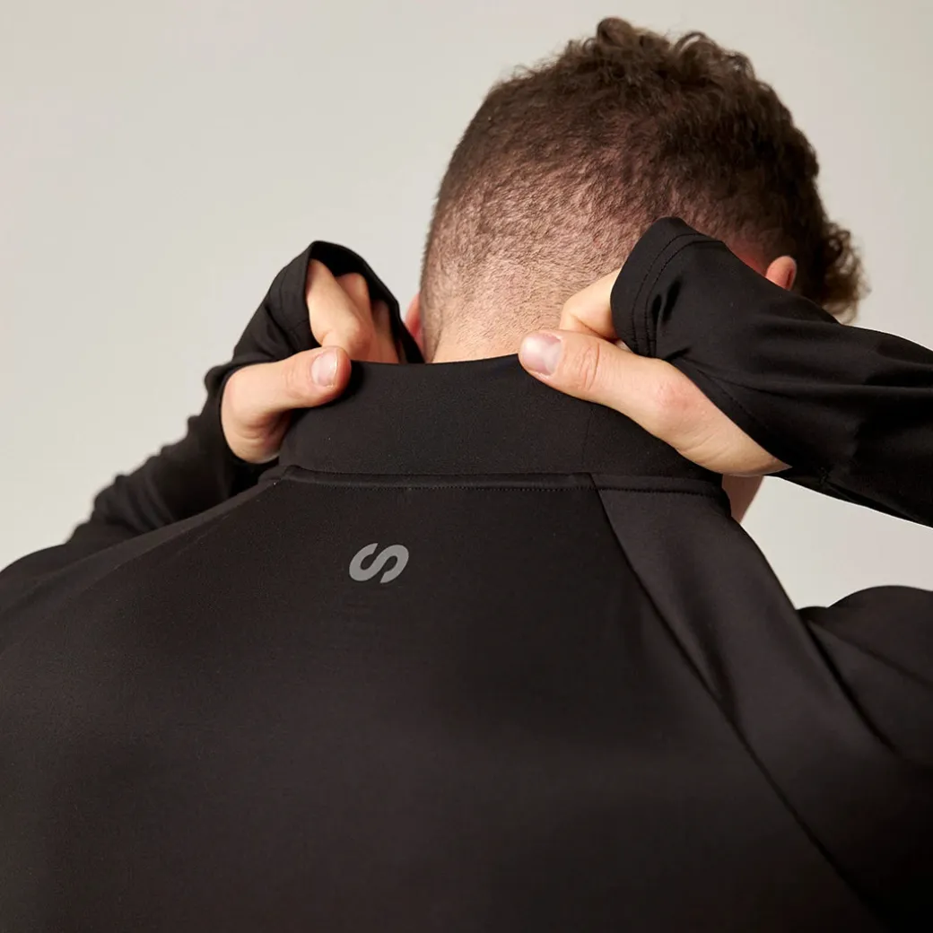 1/2 Zip Sportshirt langarm Herren aus recyceltem Polyester